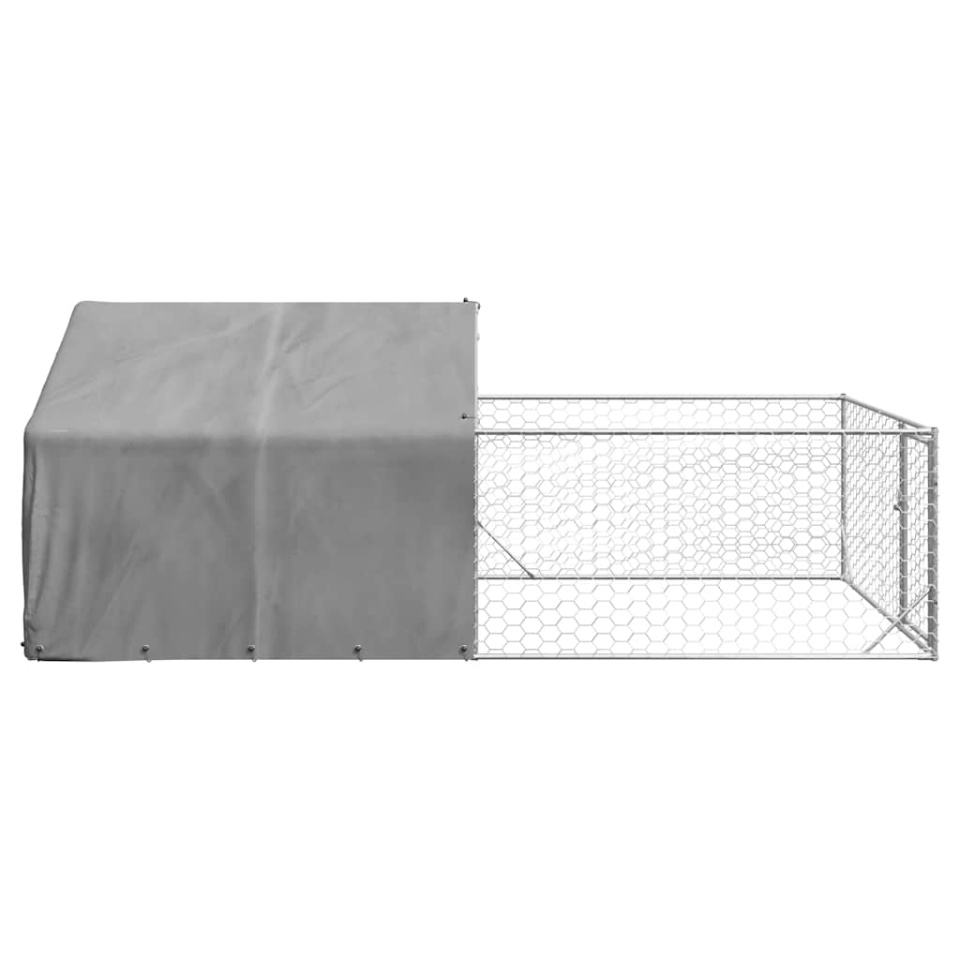 Canisa de exterior cu alergare 5x2x1,5 m otel galvanizat