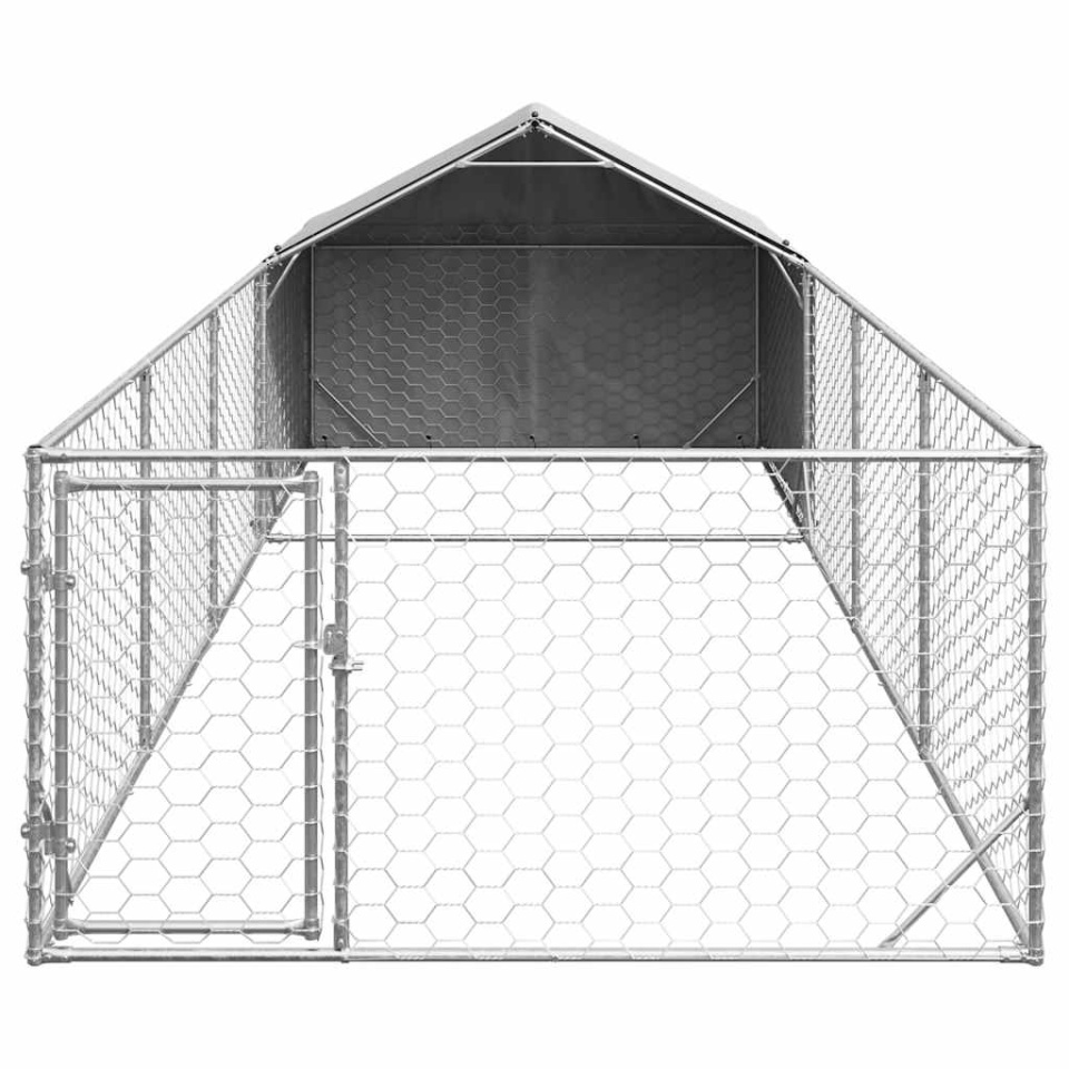 Canisa de exterior cu alergare 7x2x1,5 m otel galvanizat - 2 | YEO