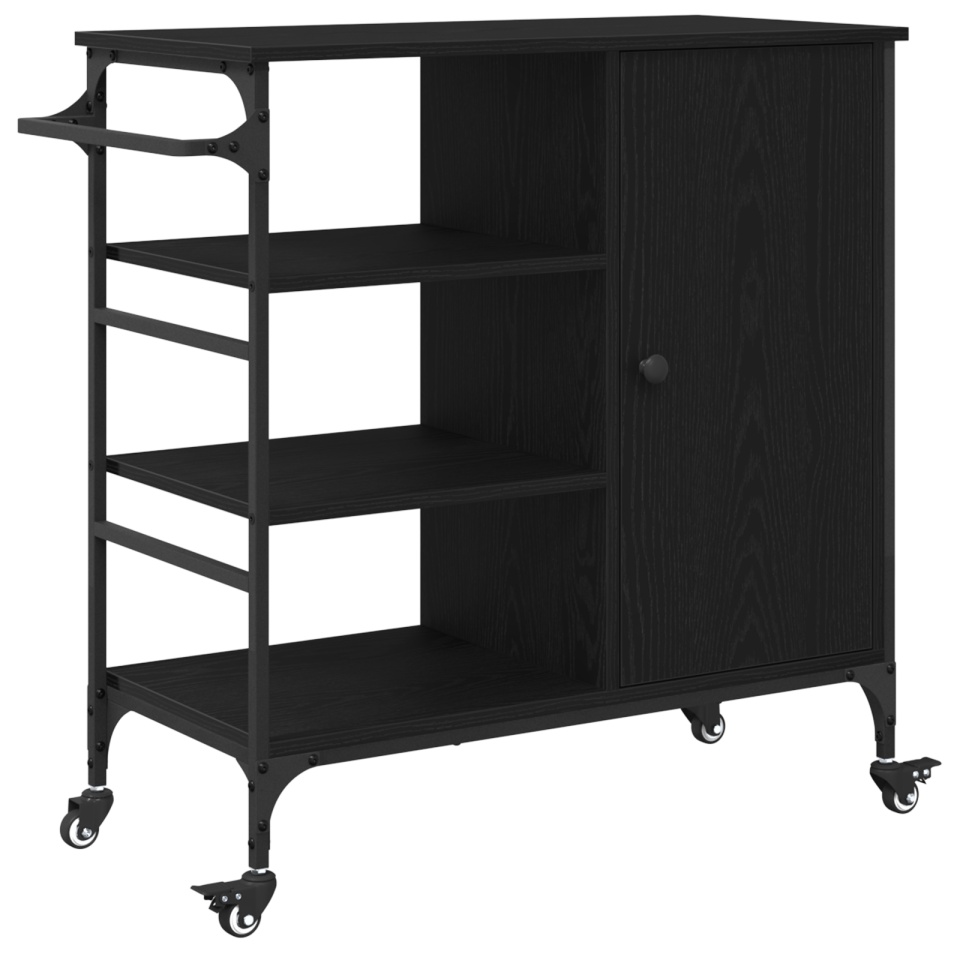 Cărucior de bucătărie Stejar negru 87.5x38.5x84.5 cm Lemn prelucrat - 1 | YEO