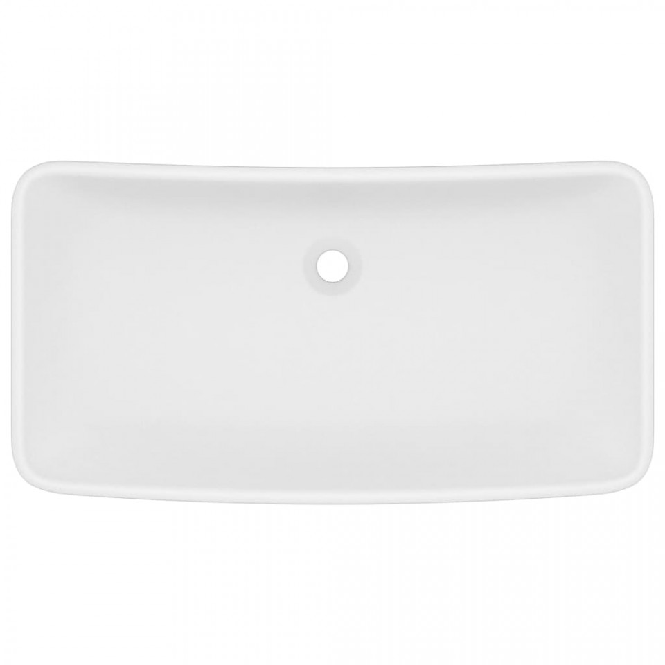 Chiuvetă dreptunghiulară de lux, alb mat, 71 x 38 cm, ceramică - 2 | YEO