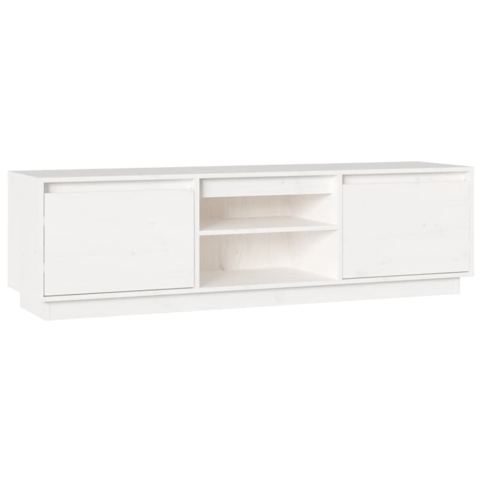 Comodă TV, alb, 140x35x40 cm, lemn masiv de pin - 1 | YEO