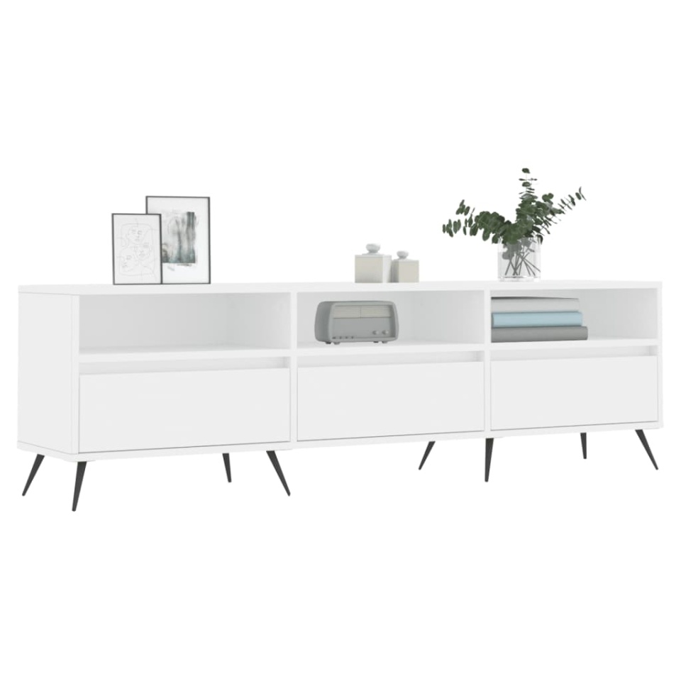 Comodă TV, alb, 150x30x44,5 cm, lemn prelucrat - 2 | YEO