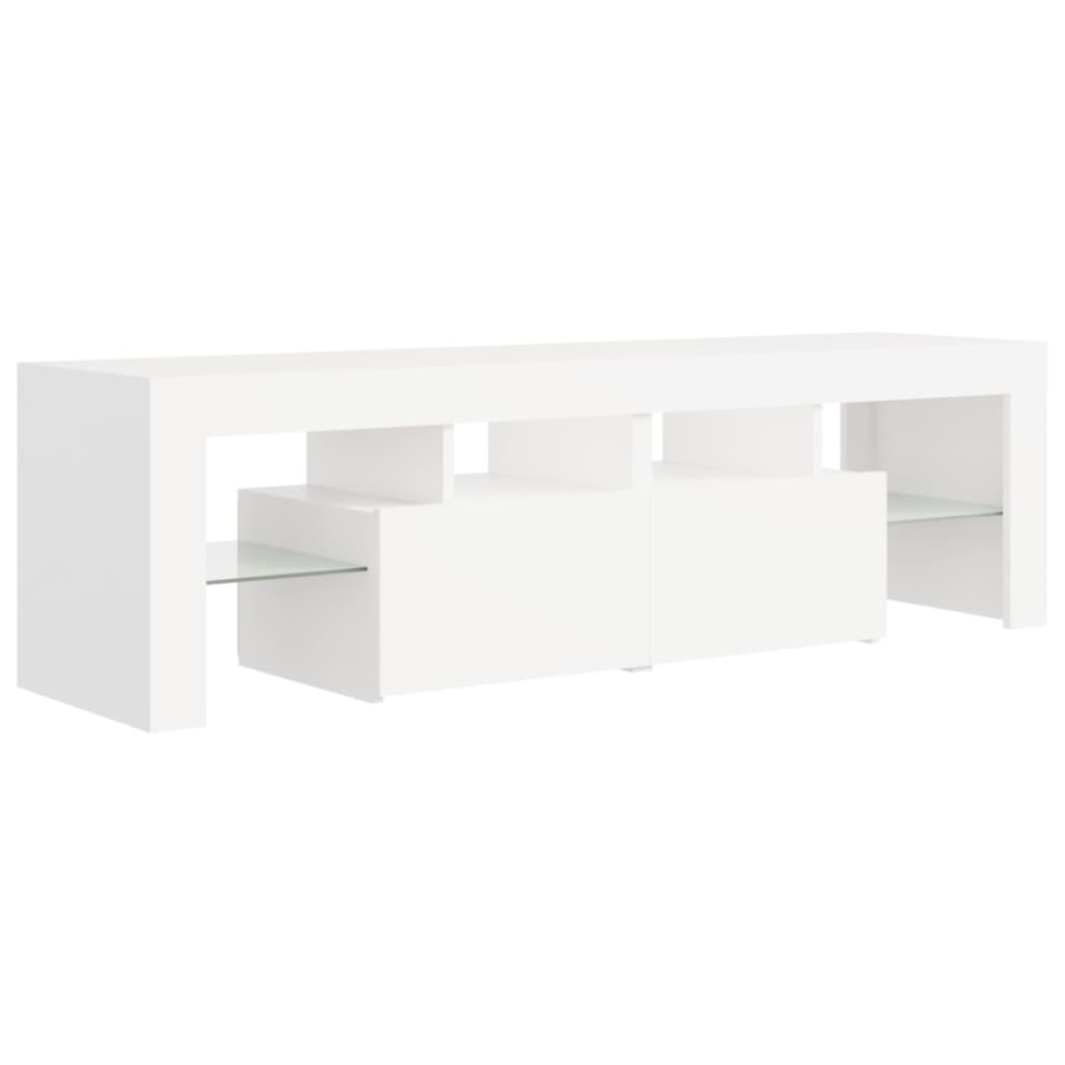 Comodă TV cu lumini LED, alb, 140x36,5x40 cm - 2 | YEO