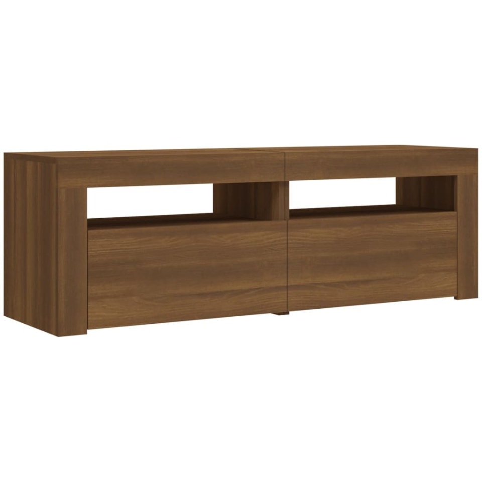 Comodă TV cu lumini LED, stejar maro, 120x35x40 cm - 2 | YEO