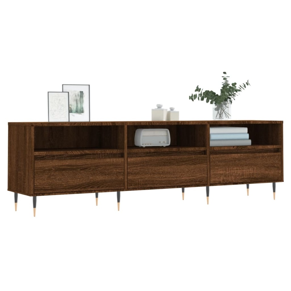 Comodă TV, stejar maro, 150x30x44,5 cm, lemn prelucrat - 2 | YEO