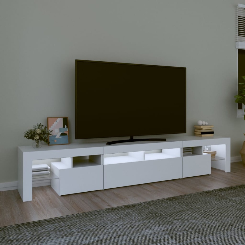 Comode TV cu lumini LED, alb2，30x36,5x40 - 2 | YEO