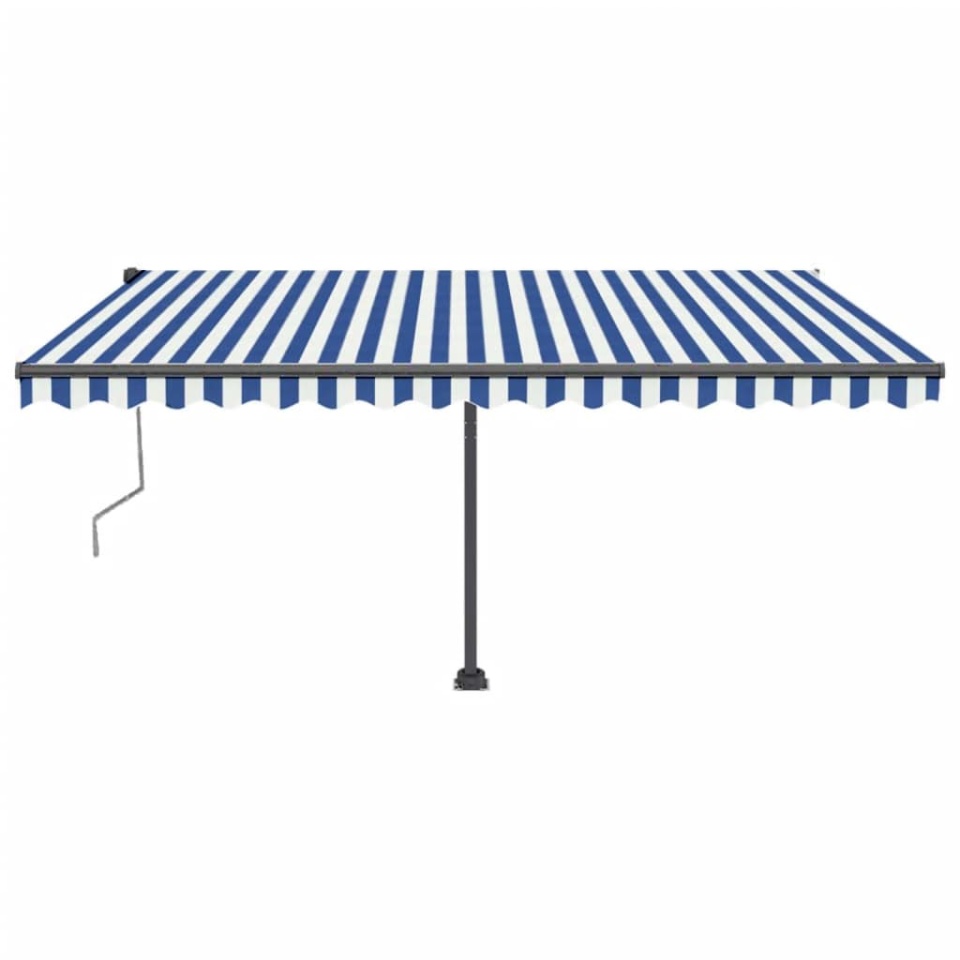 Copertină automată cu senzor vânt&LED, albastru/alb, 400x350 cm - 1 | YEO