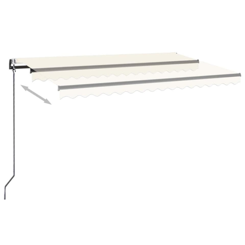 Copertină automată cu senzor vânt & LED, crem, 400x350 cm - 3 | YEO