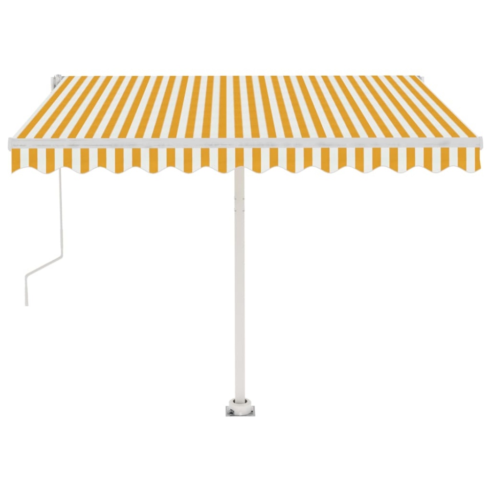Copertină autonomă retractabilă automat, galben&alb, 350x250 cm - 3 | YEO