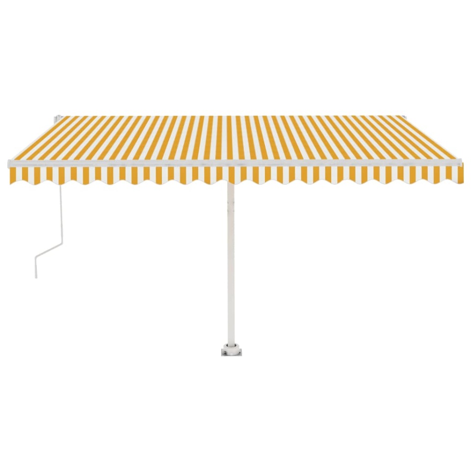 Copertină autonomă retractabilă automat galben&alb 400x350 cm - 1 | YEO