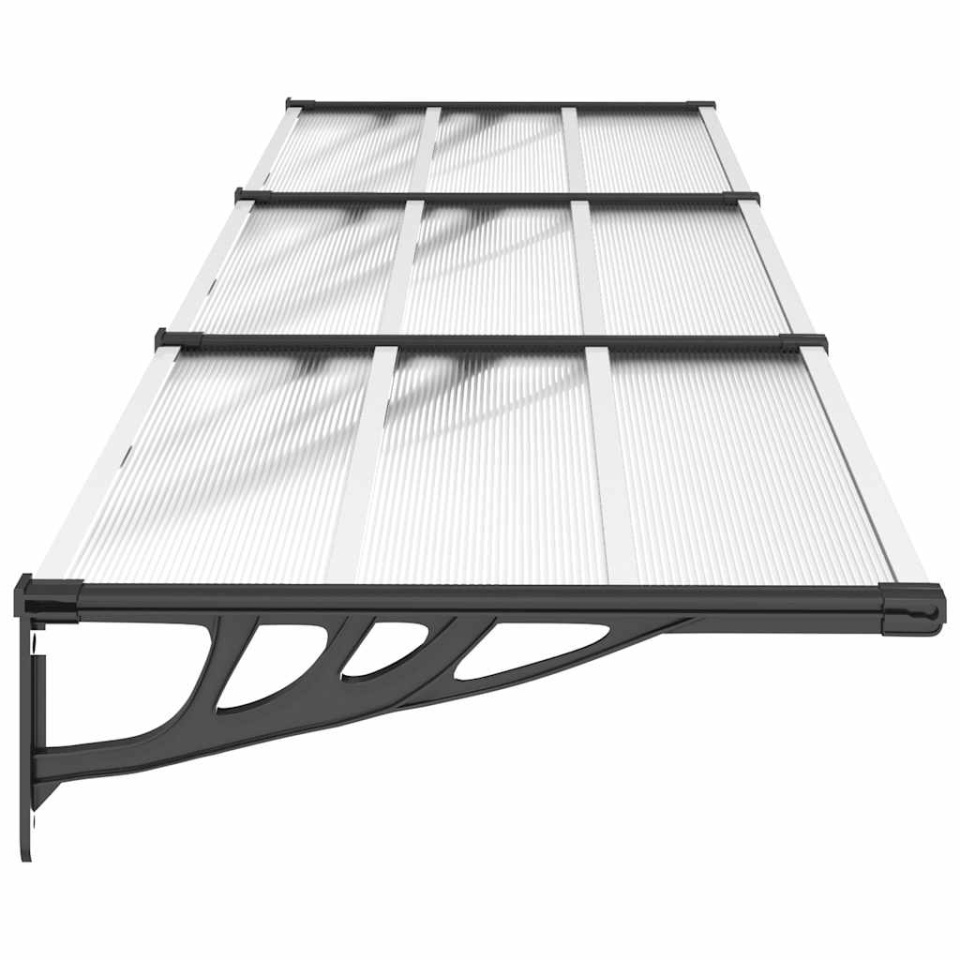 Copertină de ușă, negru și transparent 358,5x90 cm policarbonat - 3 | YEO