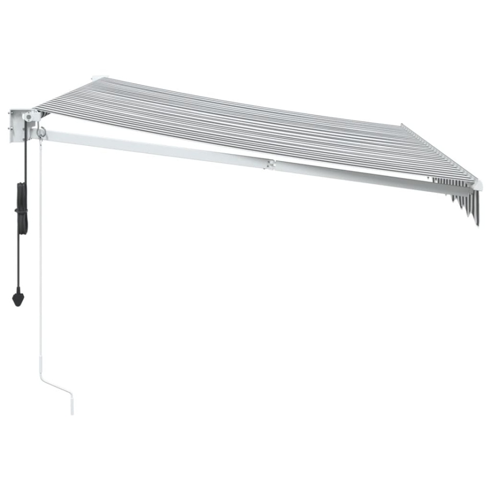 Copertină retractabilă antracit/alb, 3x2,5 m, textil/aluminiu - 3 | YEO