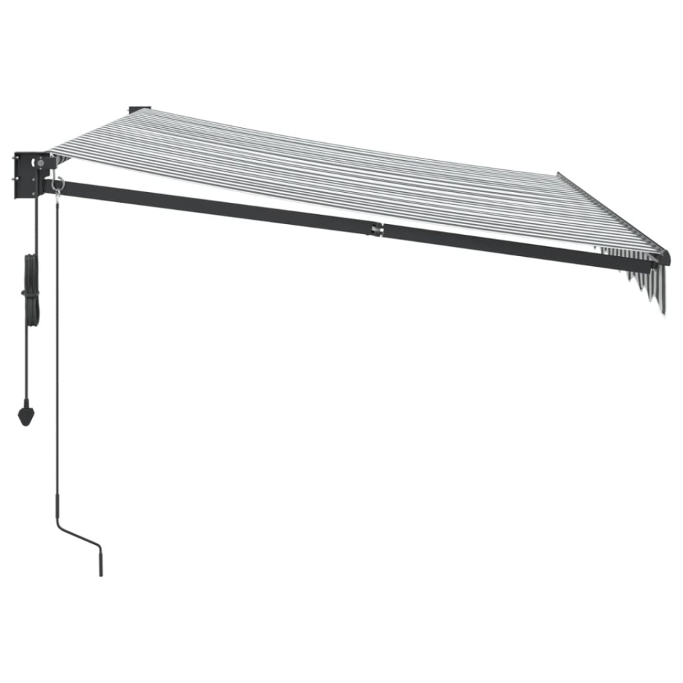 Copertină retractabilă antracit/alb, 3x2,5 m, textil/aluminiu - 3 | YEO