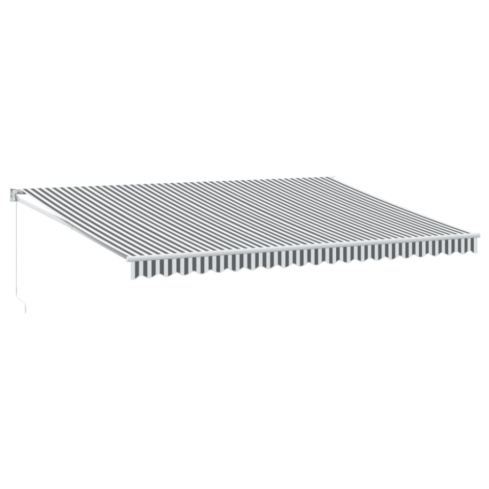 Copertină retractabilă antracit/alb, 5x3 m, textil/aluminiu - 1 | YEO