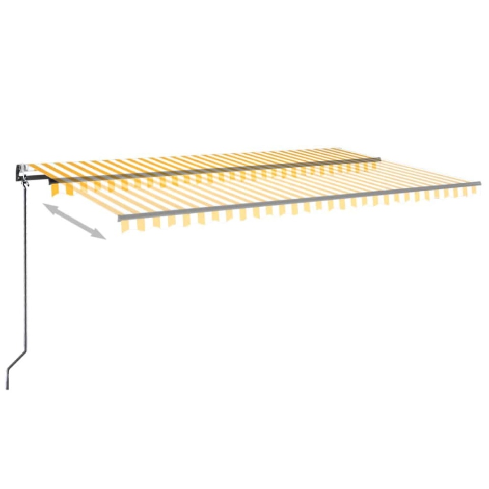 Copertină retractabilă automat, galben și alb, 500x300 cm - 2 | YEO