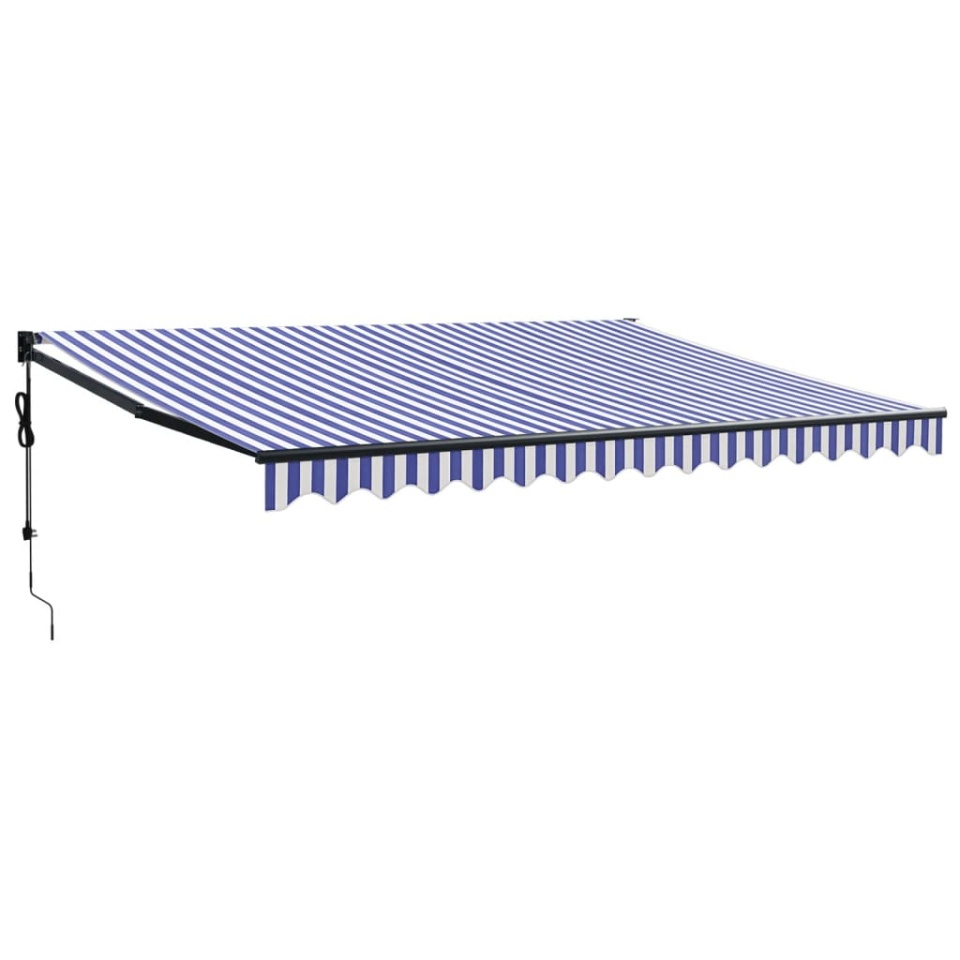 Copertină retractabilă automată, albastru și alb, 4,5x3 m - 1 | YEO