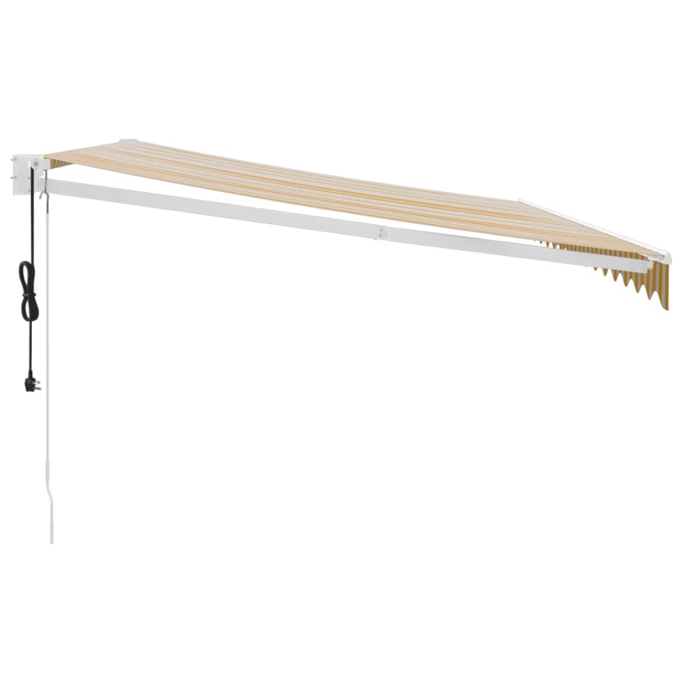 Copertină retractabilă automată, galben și alb, 4,5x3 m - 3 | YEO