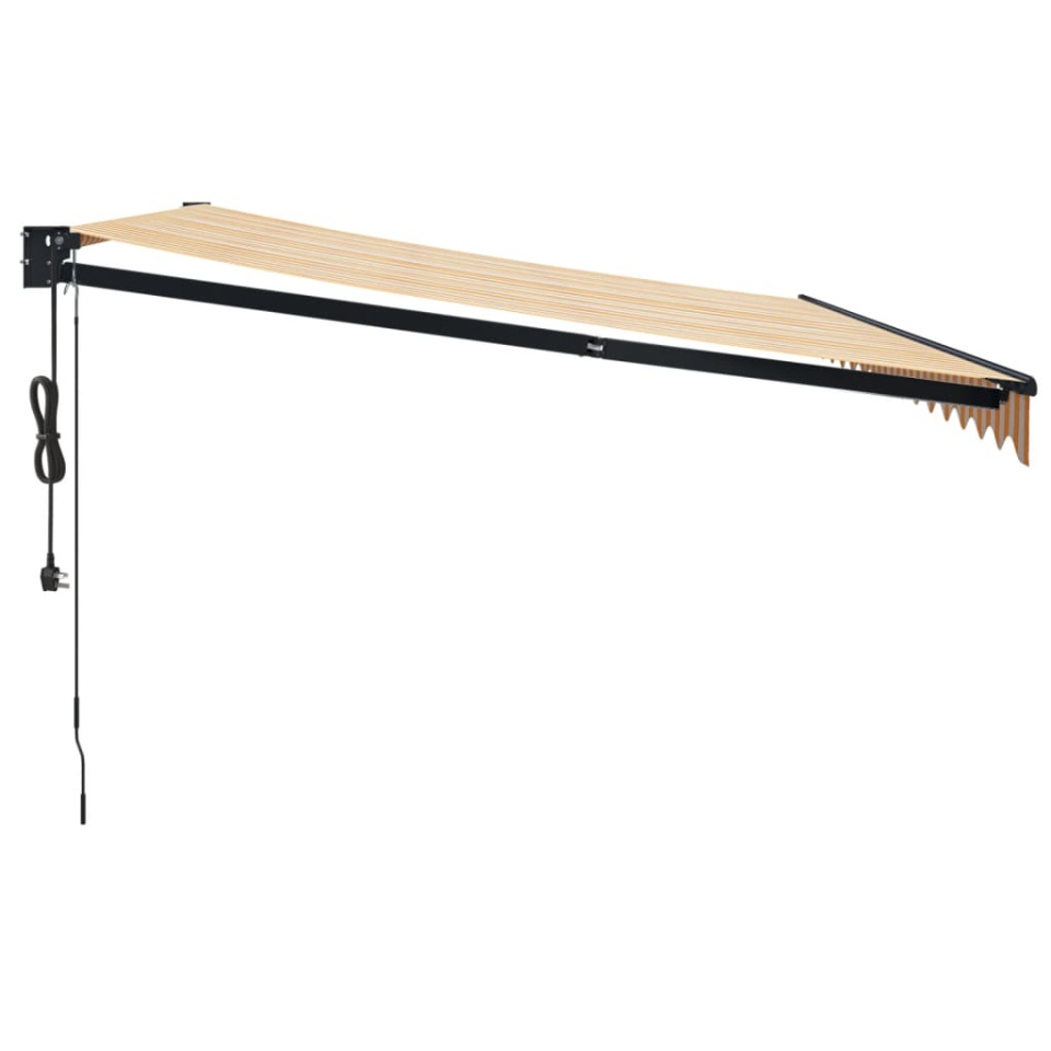 Copertină retractabilă automată, galben și alb, 4,5x3 m - 3 | YEO