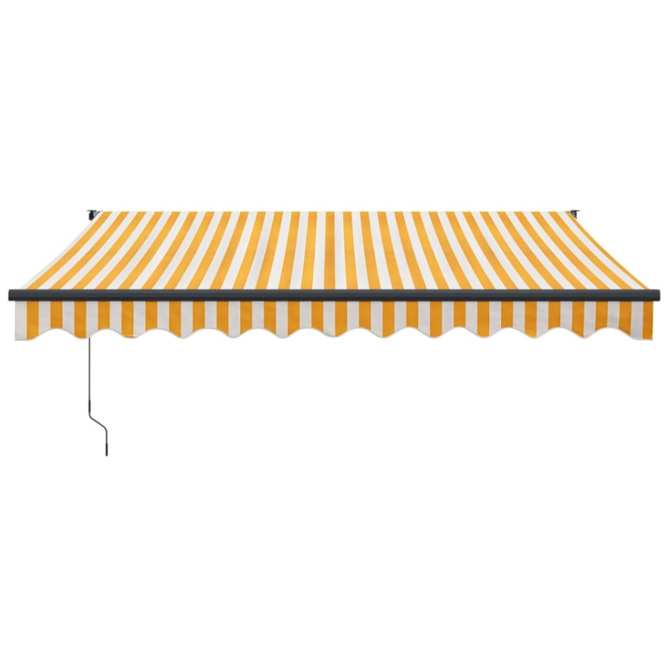 Copertină retractabilă, galben/alb, 3,5x2,5 m, textil/aluminiu - 2 | YEO