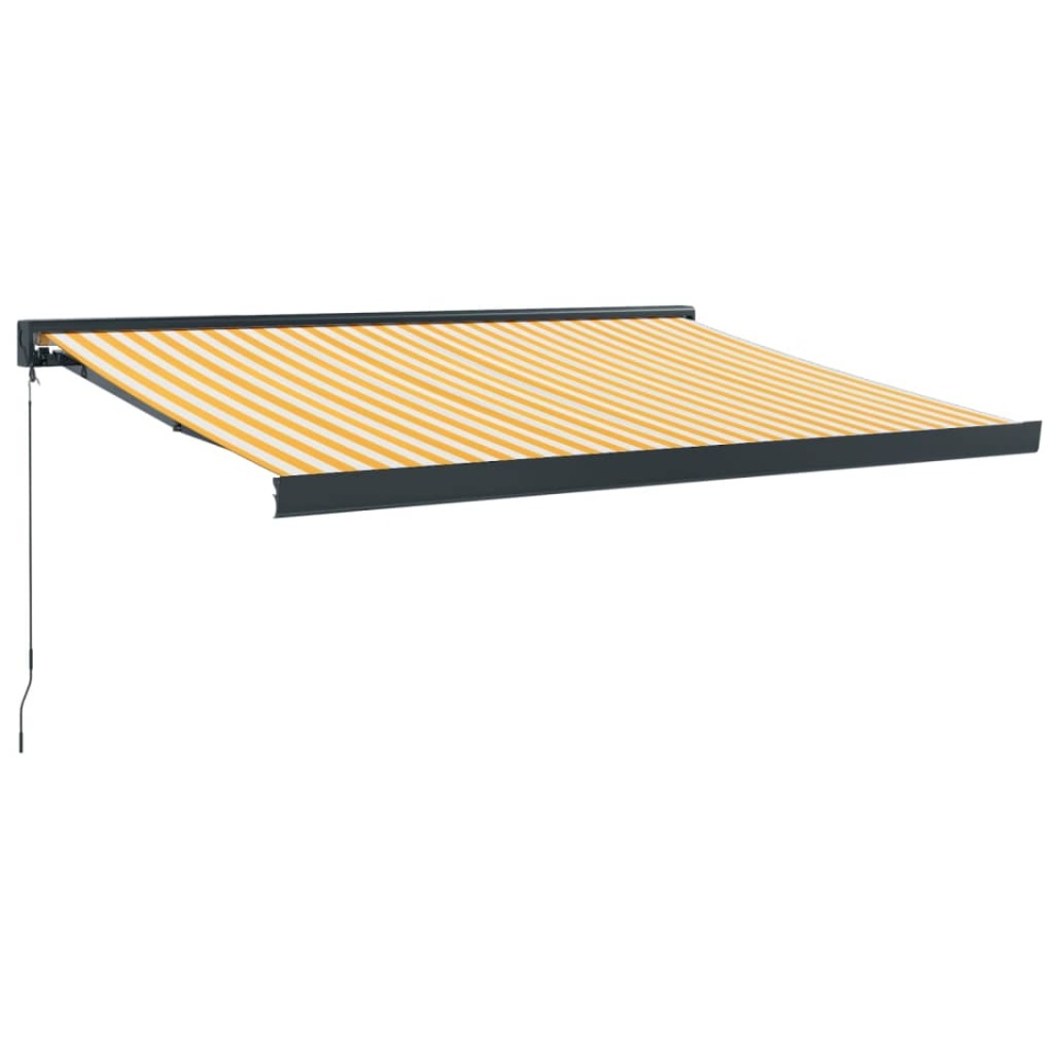 Copertină retractabilă, galben/alb, 3,5x2,5 m, textil/aluminiu - 1 | YEO
