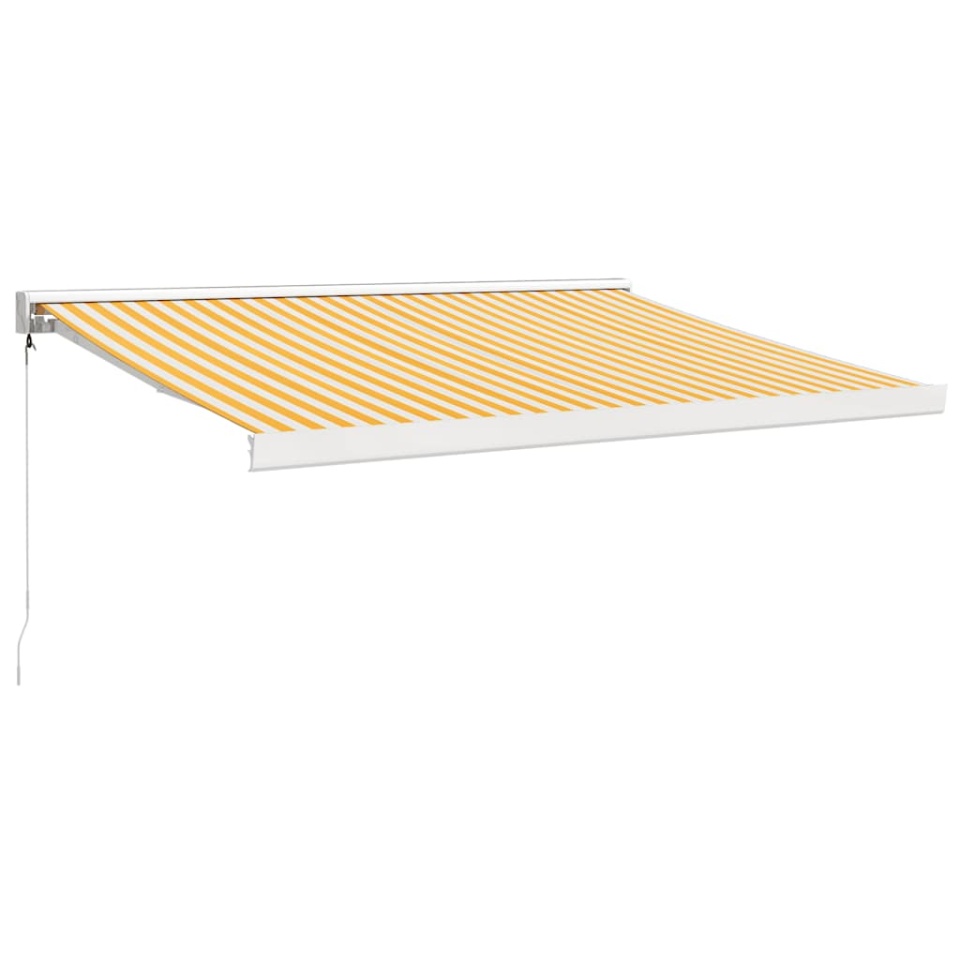 Copertină retractabilă, galben/alb, 3,5x2,5 m, textil/aluminiu - 1 | YEO