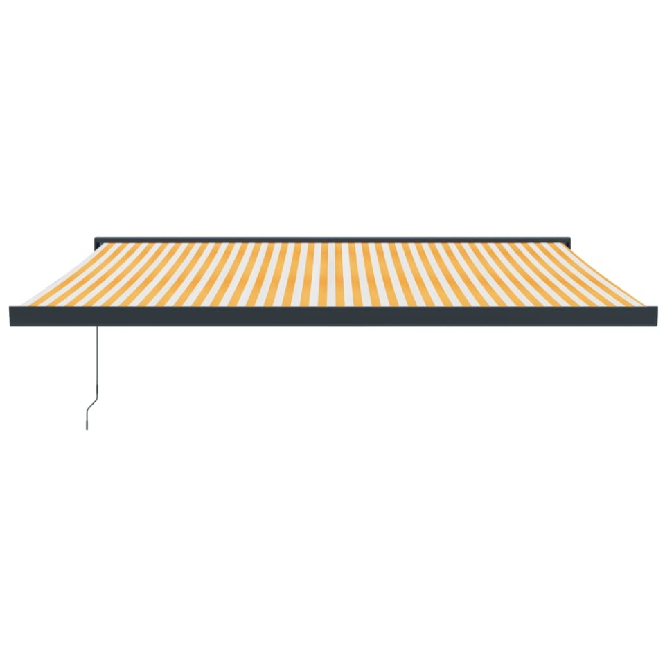 Copertină retractabilă, galben/alb, 4,5x3 m, textil/aluminiu - 2 | YEO