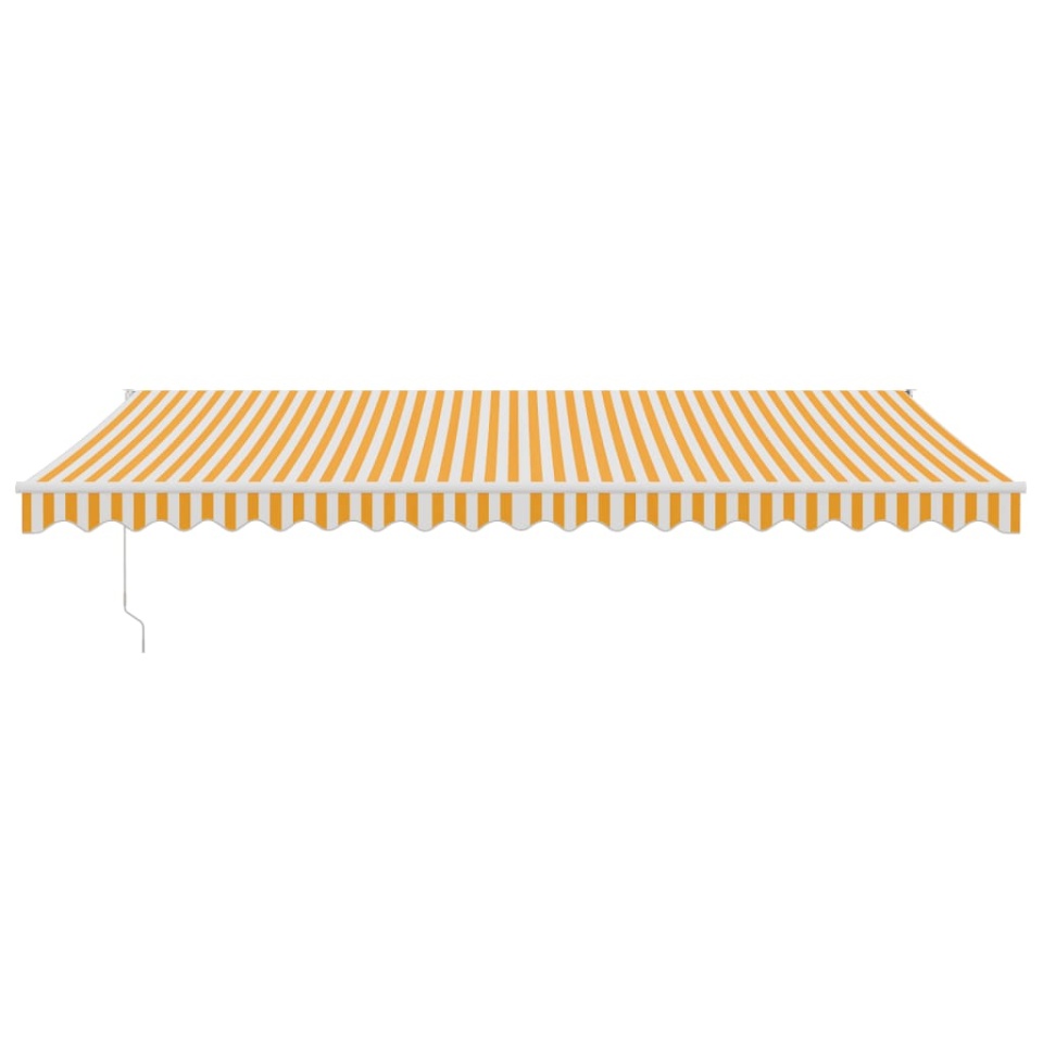 Copertină retractabilă, galben/alb, 5x3 m, textil/aluminiu - 2 | YEO
