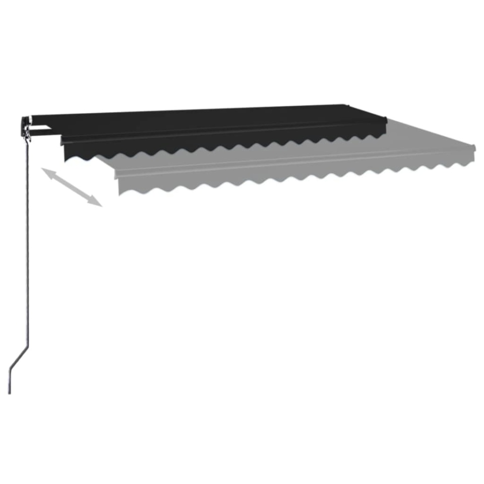Copertină retractabilă manual, antracit, 450x350 cm - 2 | YEO