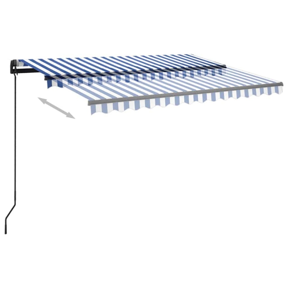 Copertină retractabilă manual cu LED, albastru&alb, 3x2,5 m - 3 | YEO