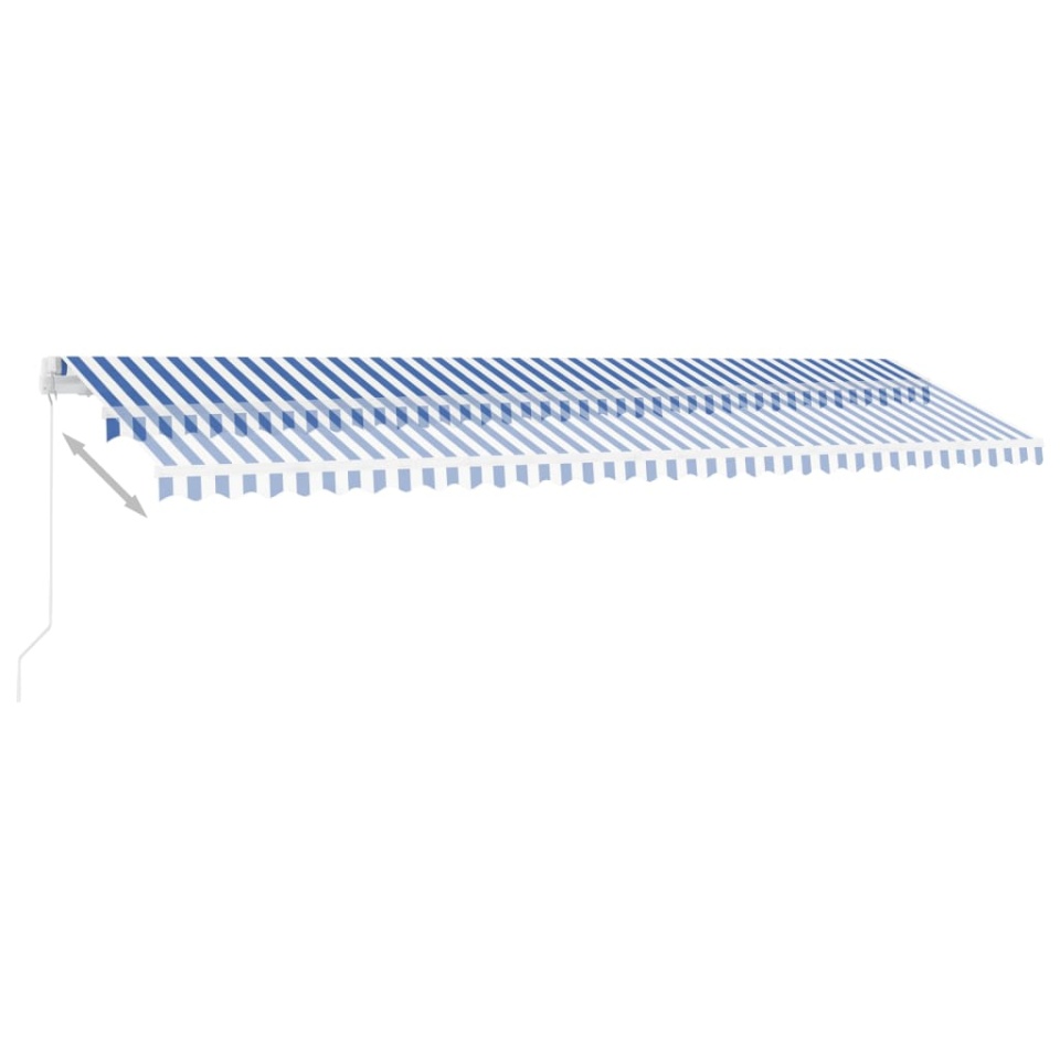 Copertină retractabilă manual cu LED albastru și alb 600x300 cm - 3 | YEO