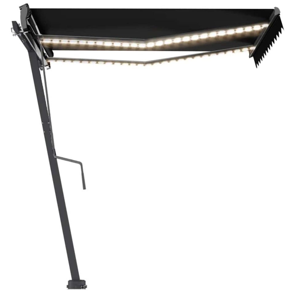 Copertină retractabilă manual cu LED, antracit, 300x250 cm - 2 | YEO