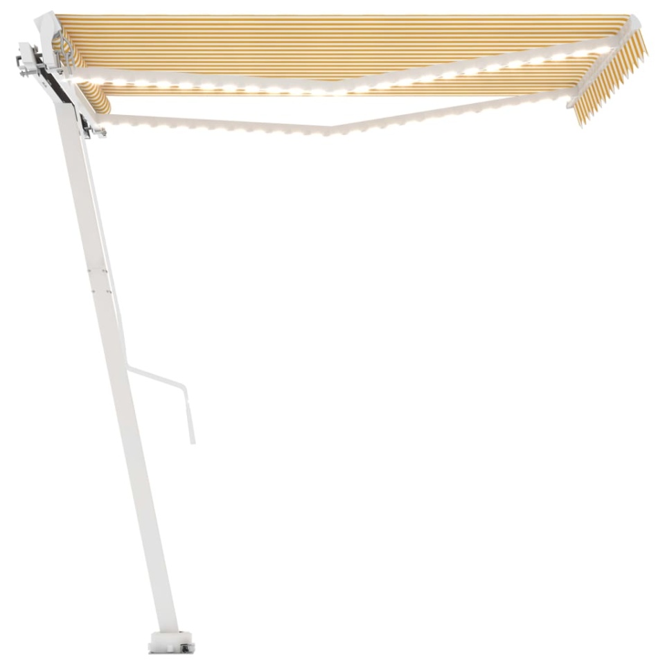 Copertină retractabilă manual cu LED, galben și alb, 350x250 cm - 1 | YEO