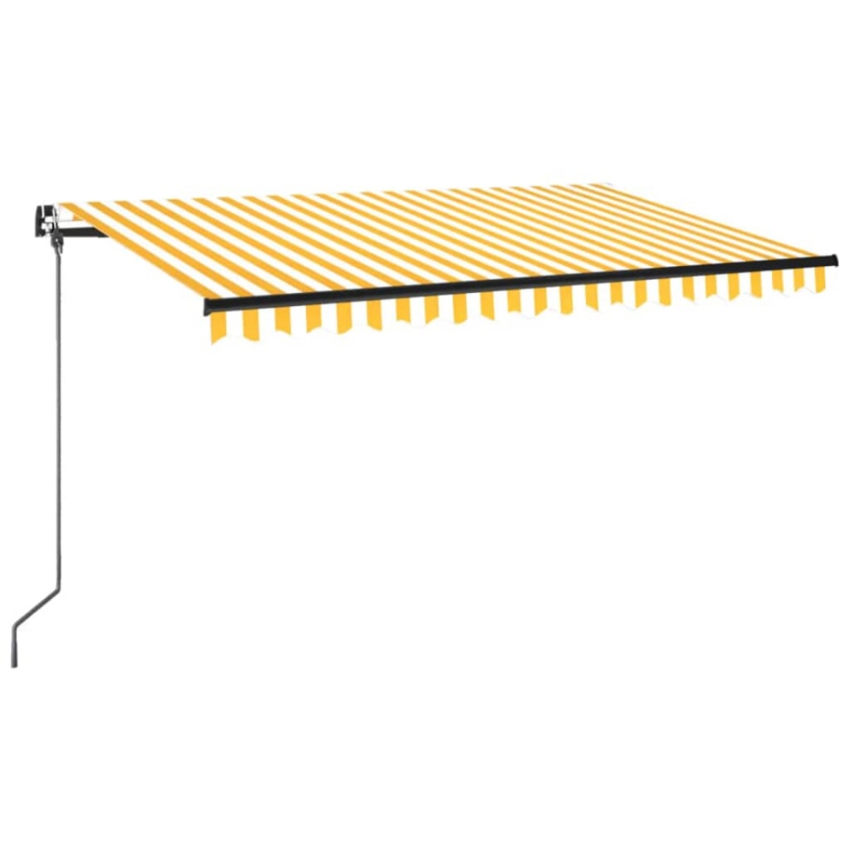 Copertină retractabilă manual cu LED, galben și alb, 400x350 cm - 1 | YEO