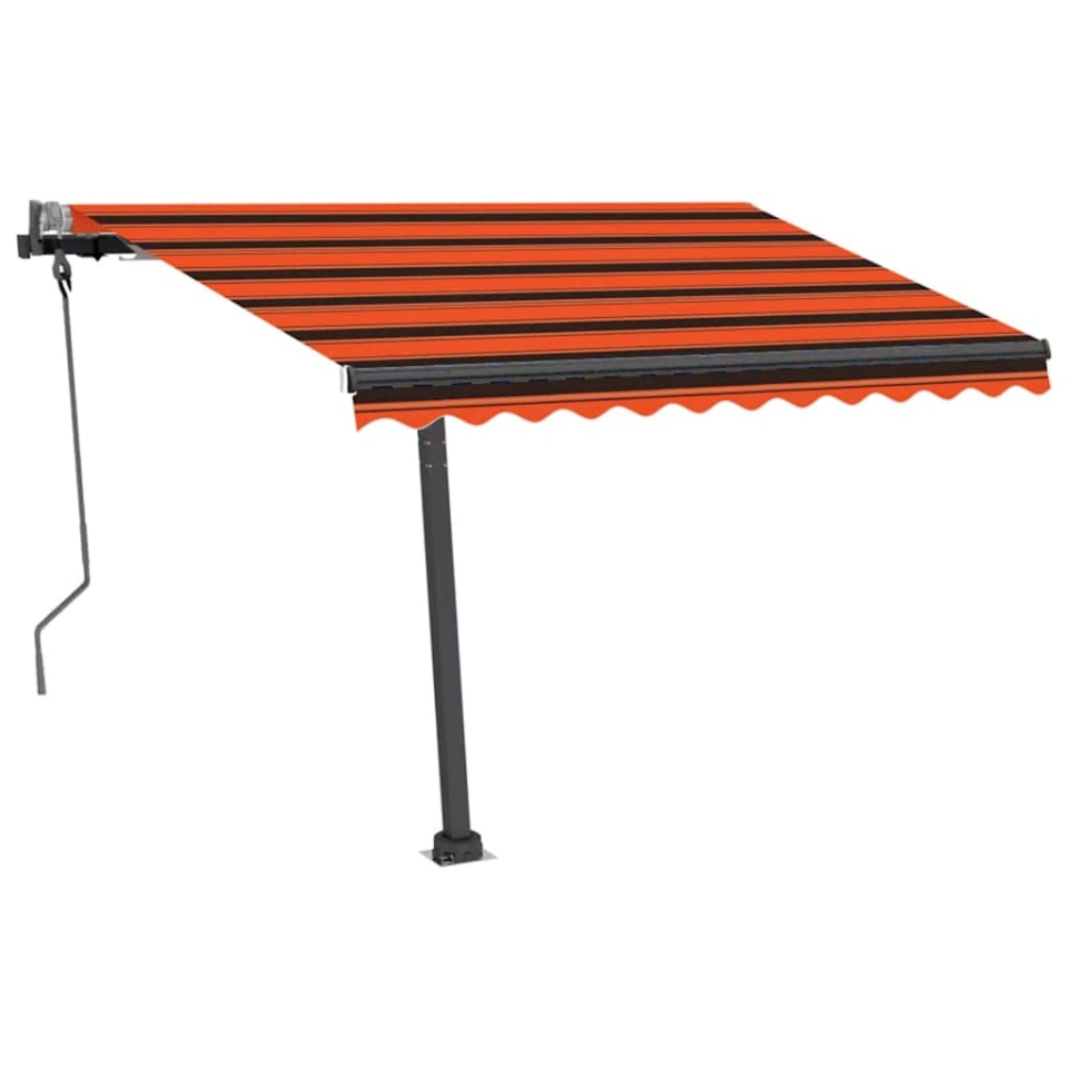 Copertină retractabilă manual cu LED portocaliu&maro 300x250 cm - 3 | YEO