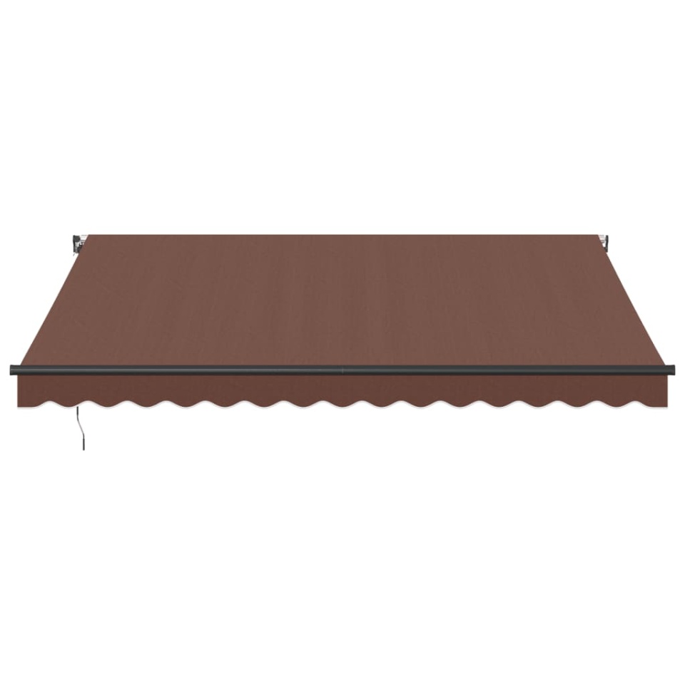 Copertina retractabilă manual cu LED-uri, maro, 400x350 cm - 3 | YEO