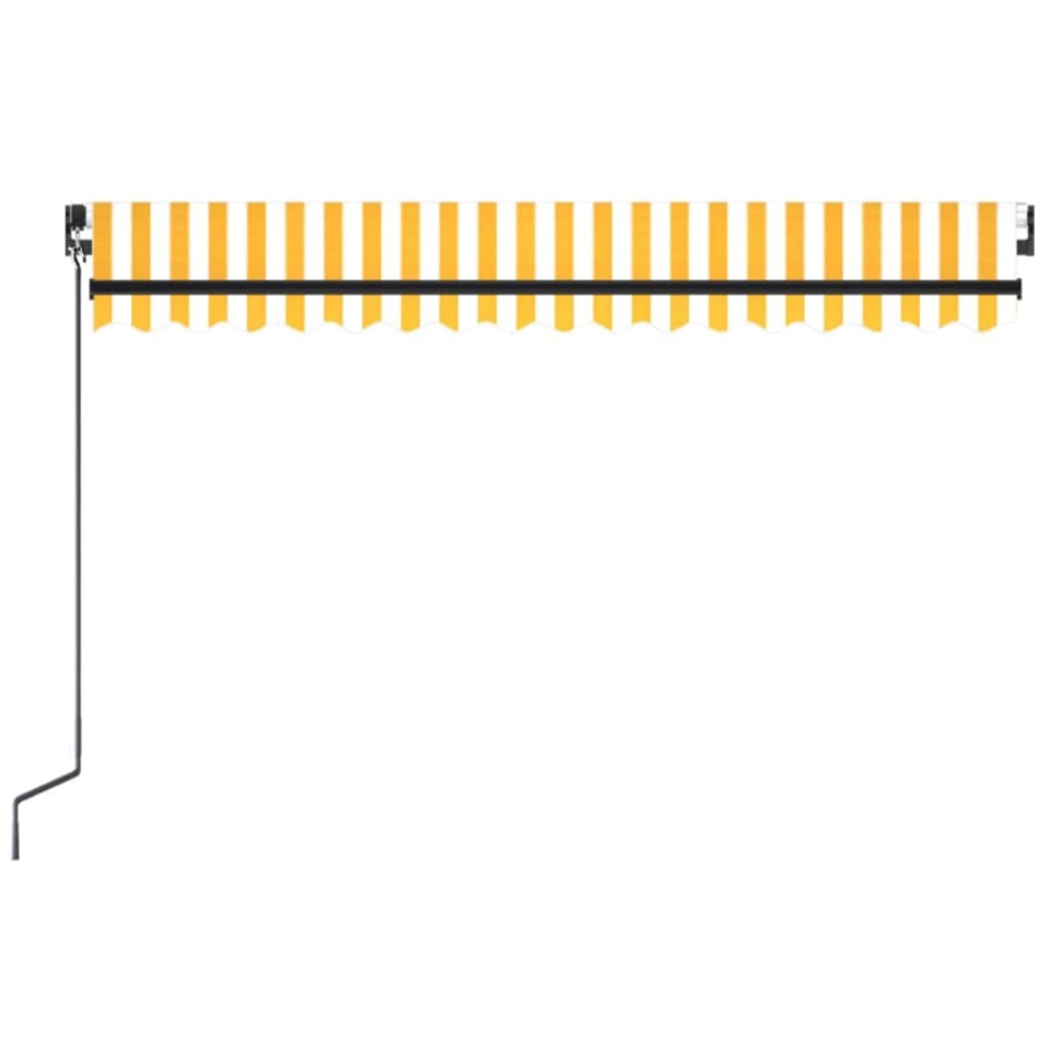 Copertină retractabilă manual, galben și alb, 450x300 cm - 3 | YEO