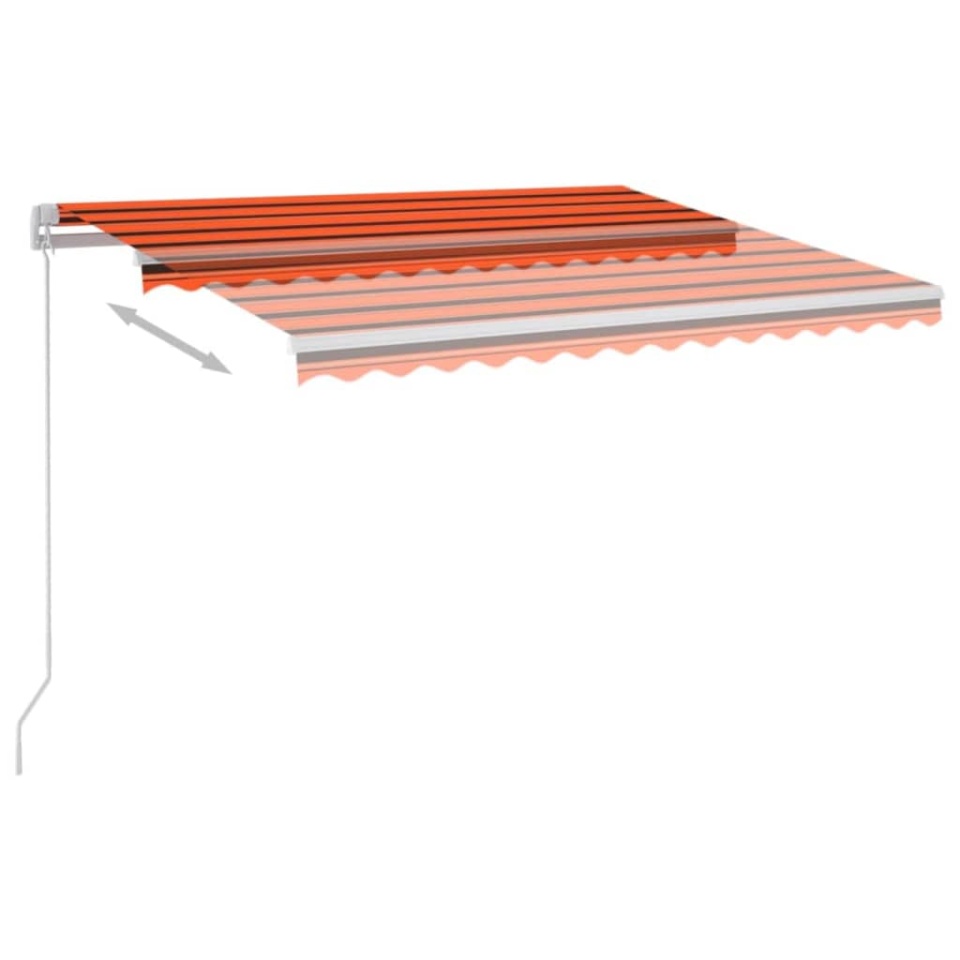 Copertină retractabilă manual LED, portocaliu/maro, 350x250 cm - 3 | YEO