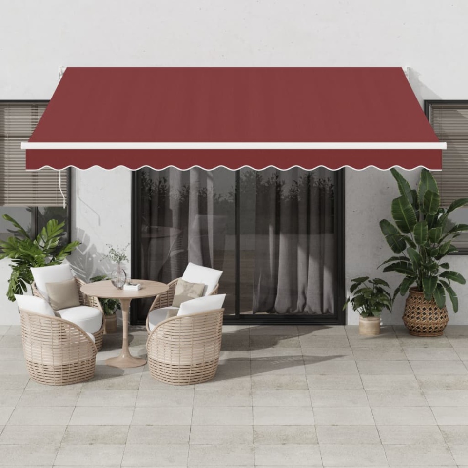 Copertina retractabilă manual, vișiniu, 400x300 cm