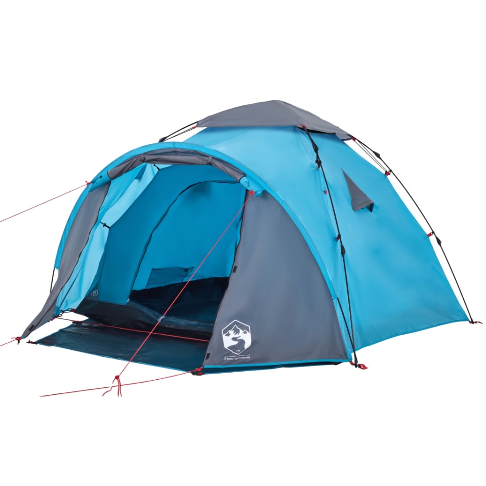 Cort de camping cupolă 3 persoane, setare rapidă, albastru - 3 | YEO