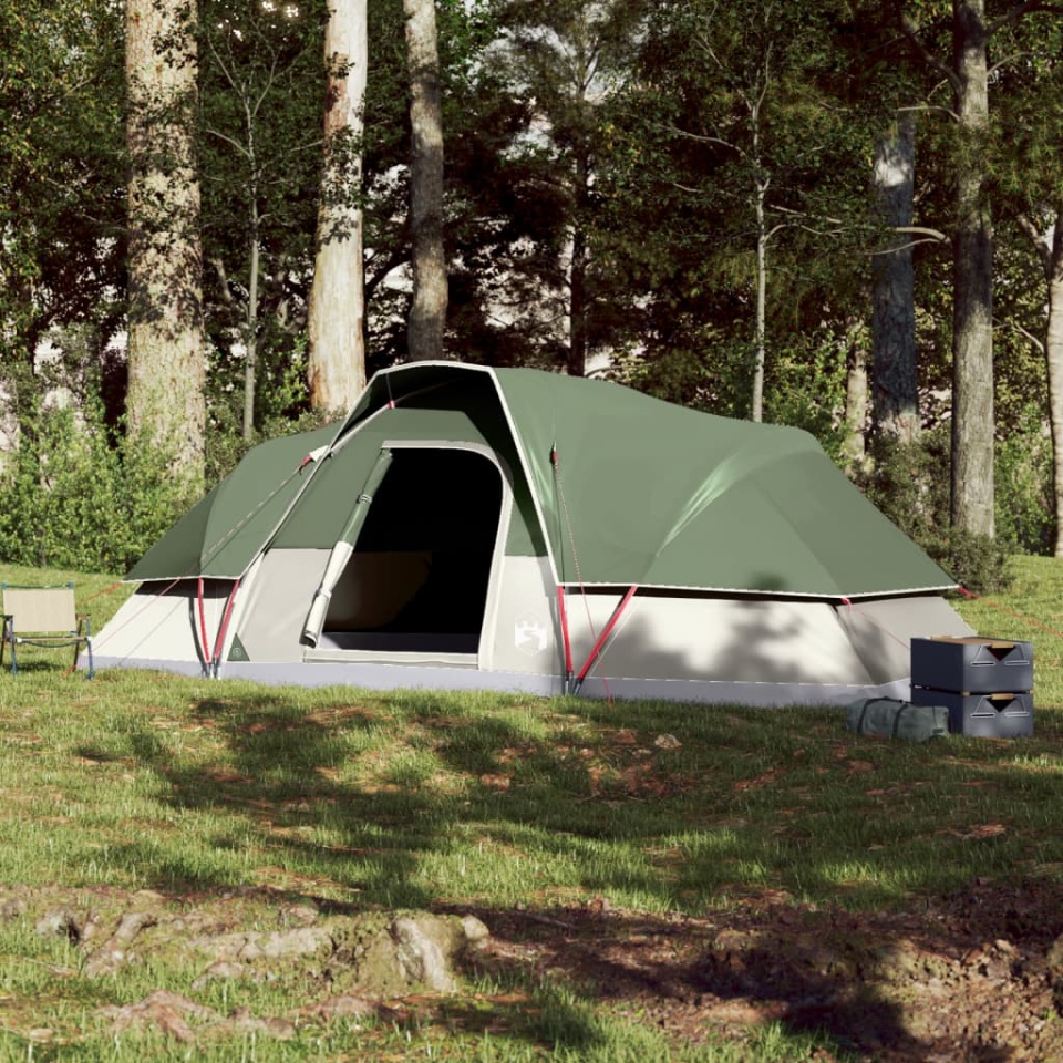 Cort de camping cupolă pentru 9 persoane, verde, impermeabil - 2 | YEO