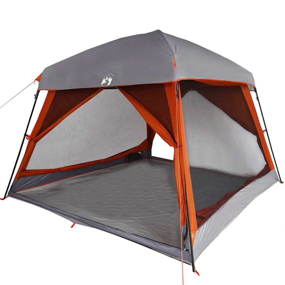 Cort de camping pentru 6 persoane, gri/portocaliu, impermeabil - 2 | YEO