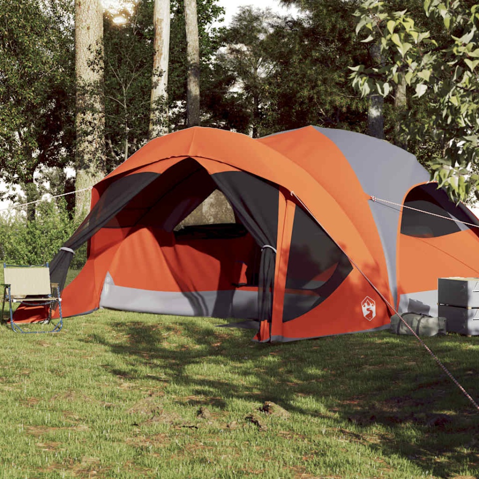 Cort de camping pentru 6 persoane, gri/portocaliu, impermeabil - 2 | YEO