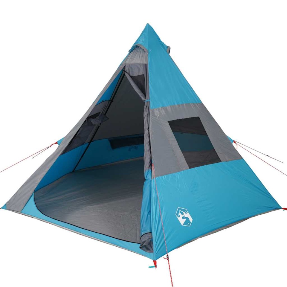 Cort de camping tipi pentru 7 persoane, albastru, impermeabil - 3 | YEO