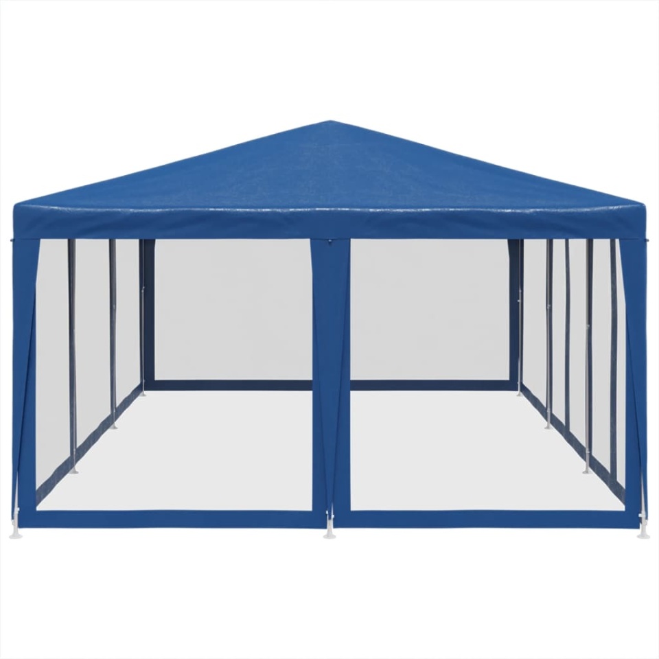 Cort de petrecere cu 10 pereți din plasă, albastru, 6x4 m HDPE - 3 | YEO