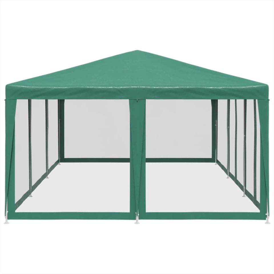 Cort de petrecere cu 10 pereți din plasă, verde, 6x4 m, HDPE - 3 | YEO