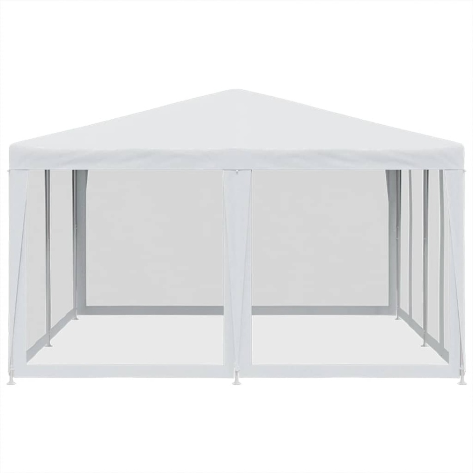 Cort de petrecere cu 4 pereți din plasă, alb, 4x4 m, HDPE - 3 | YEO