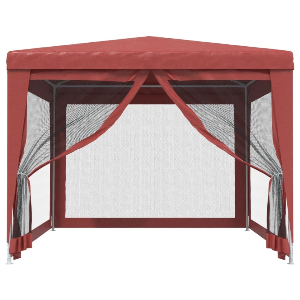 Cort de petrecere cu 4 pereți din plasă, roșu, 3x4 m, HDPE - 2 | YEO