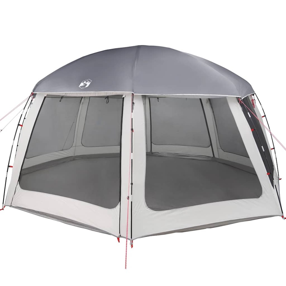 Cort de piscină cu pereți detașabili și plasă gri 612x612 cm - 2 | YEO