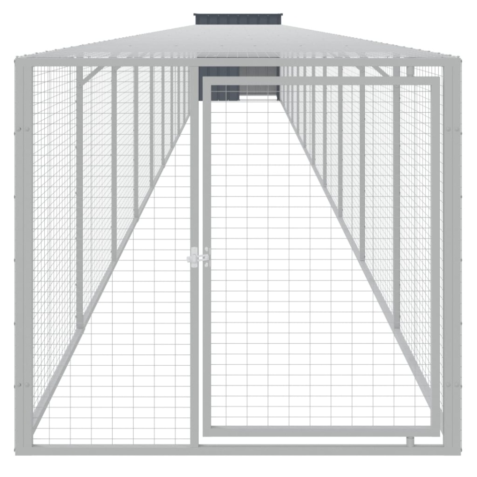 Coteț de pui cu incintă antracit 110x1221x110cm oțel galvanizat - 2 | YEO