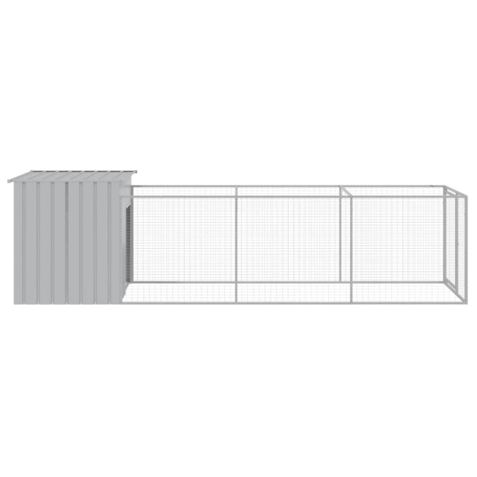 Cușcă de câine & țarc gri deschis 110x405x110cm oțel galvanizat - 3 | YEO